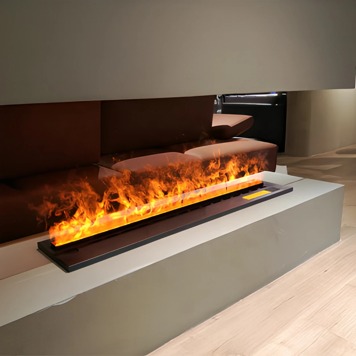 Custom RGB 1800MM 3D Vapor Electric Fireplaces Insert High-End Water Steam Fireplaces For Home And Hotel Built-in Metal Installa