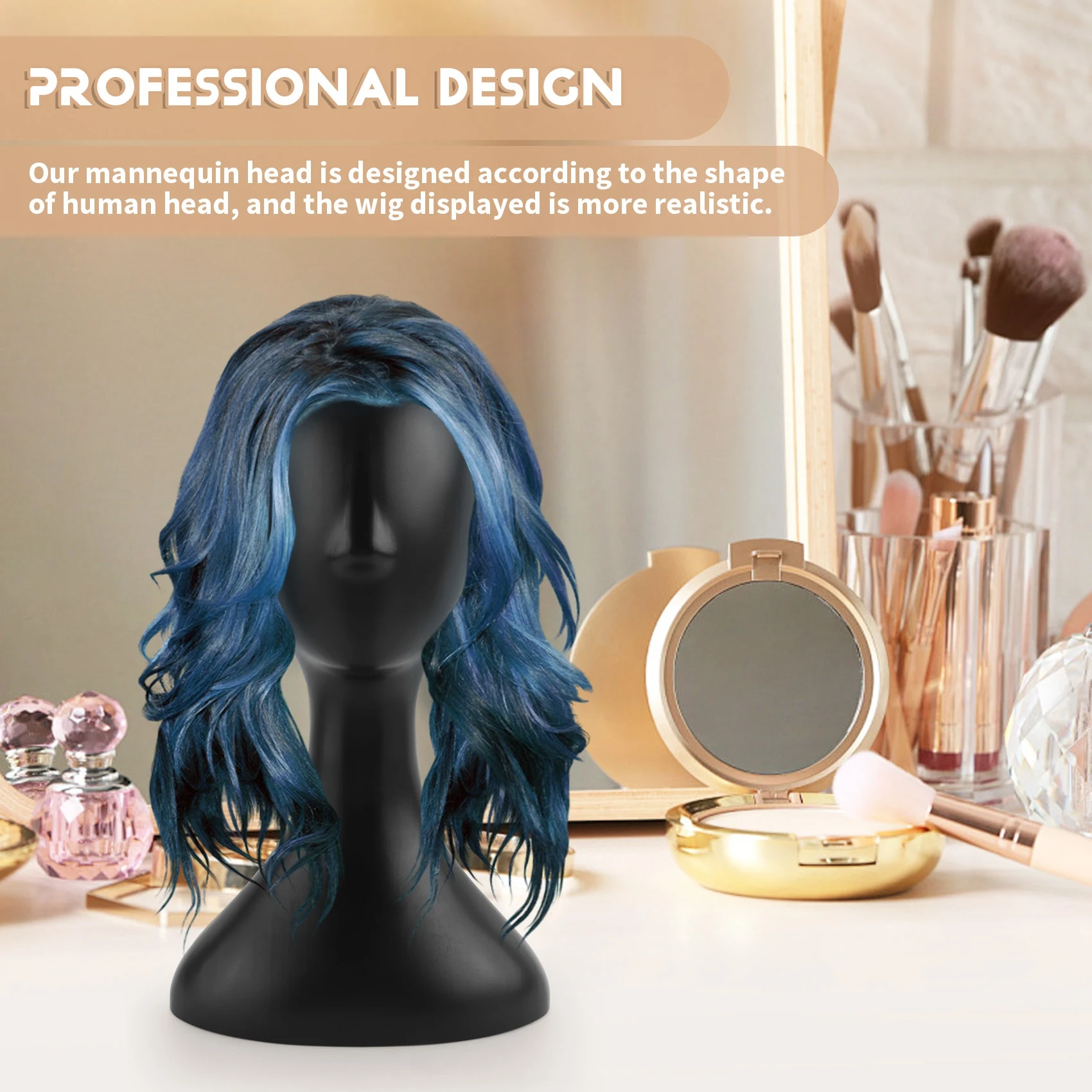 

NEW Lady high plastic head wig head female model head Black