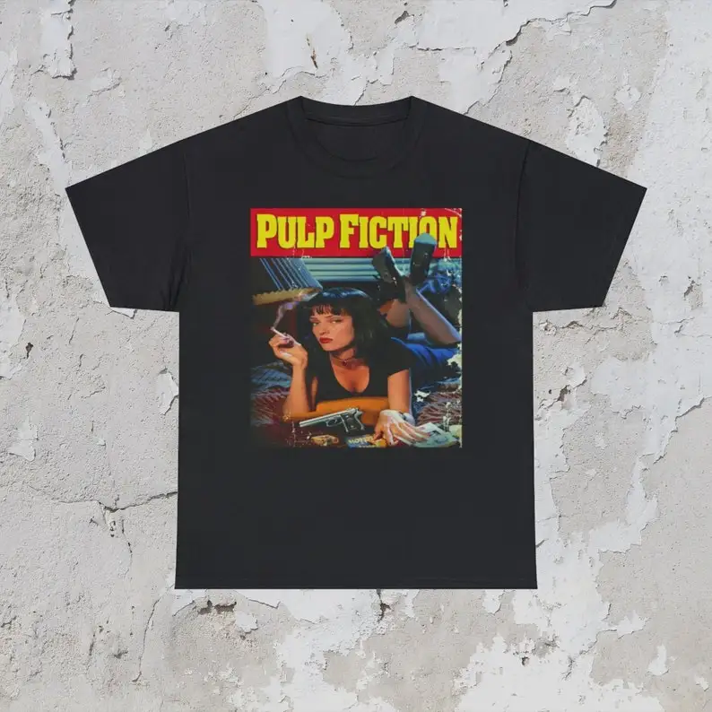 Pulp Fiction T-Shirt Unisex Heavy Cotton Tee Classic Fit Adult Size Retro Graphic Vintage Movie Shirt Birthday G