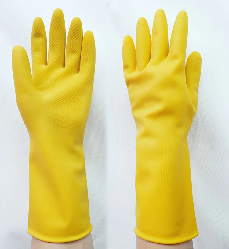 1 Pair Latex Dish Washing Gloves Women\'s Waterproof Household Kitchen Washing Bowl Washing Clothes Vegetable Cleaning