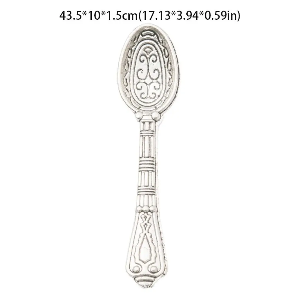 New 10Pc 10*43.5mm Mixed Alloy Antique Silver Color Spoon Charms Keychain Bracelet Pendant Accessory For DIY Jewelry Making