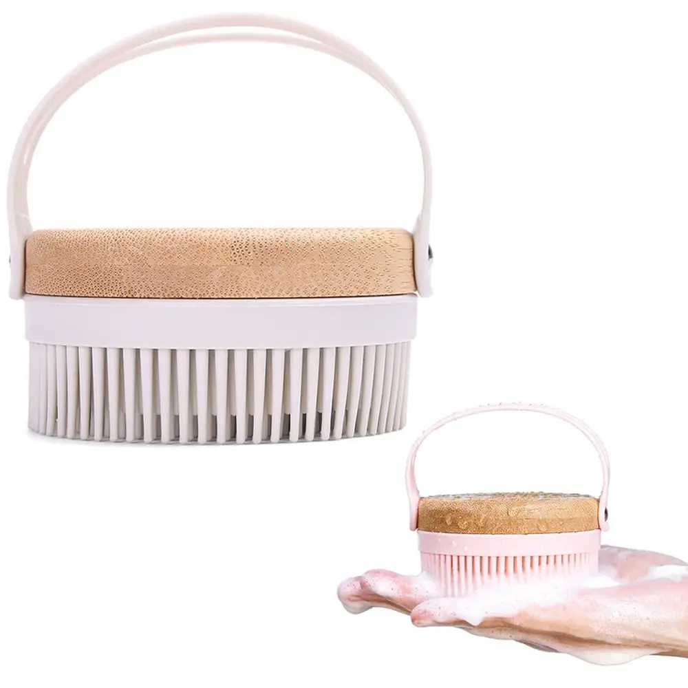 Smooth Skin Wooden Body Scrubber Soft Bristle Remove Dead Skin Silicone Body Brush Deep Cleaning Efficient Lathering