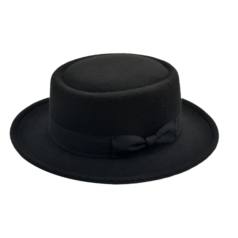 Classical Western Pork Pie Hat for Travel Wide Brimmed Hat Western Pork Pie Hat for Boy Man Adults Pork Pie Hat