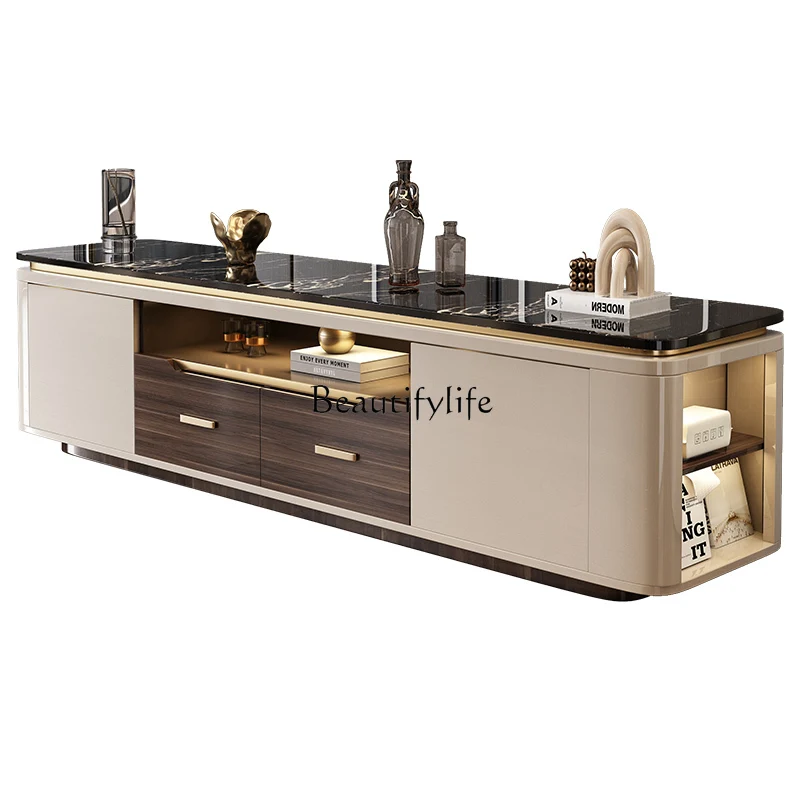 

Шкаф для телевизора Современная простая маленькая квартира 2025 новый шкаф для телевизора из каменной плиты от пола до потолка