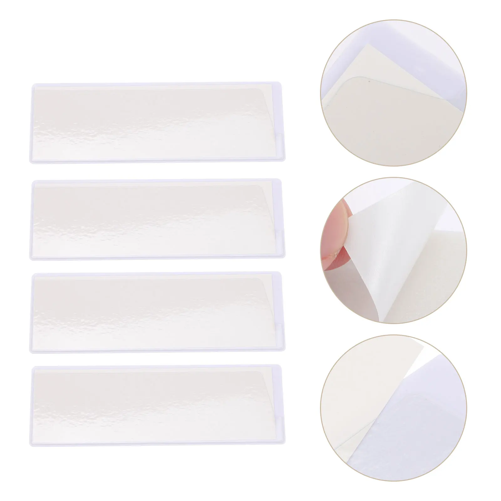 

10 Pcs Metallic Line Label Card Holder Tabs Magnetic Holders Pvc Organizer Self-adhesive Index Pockets