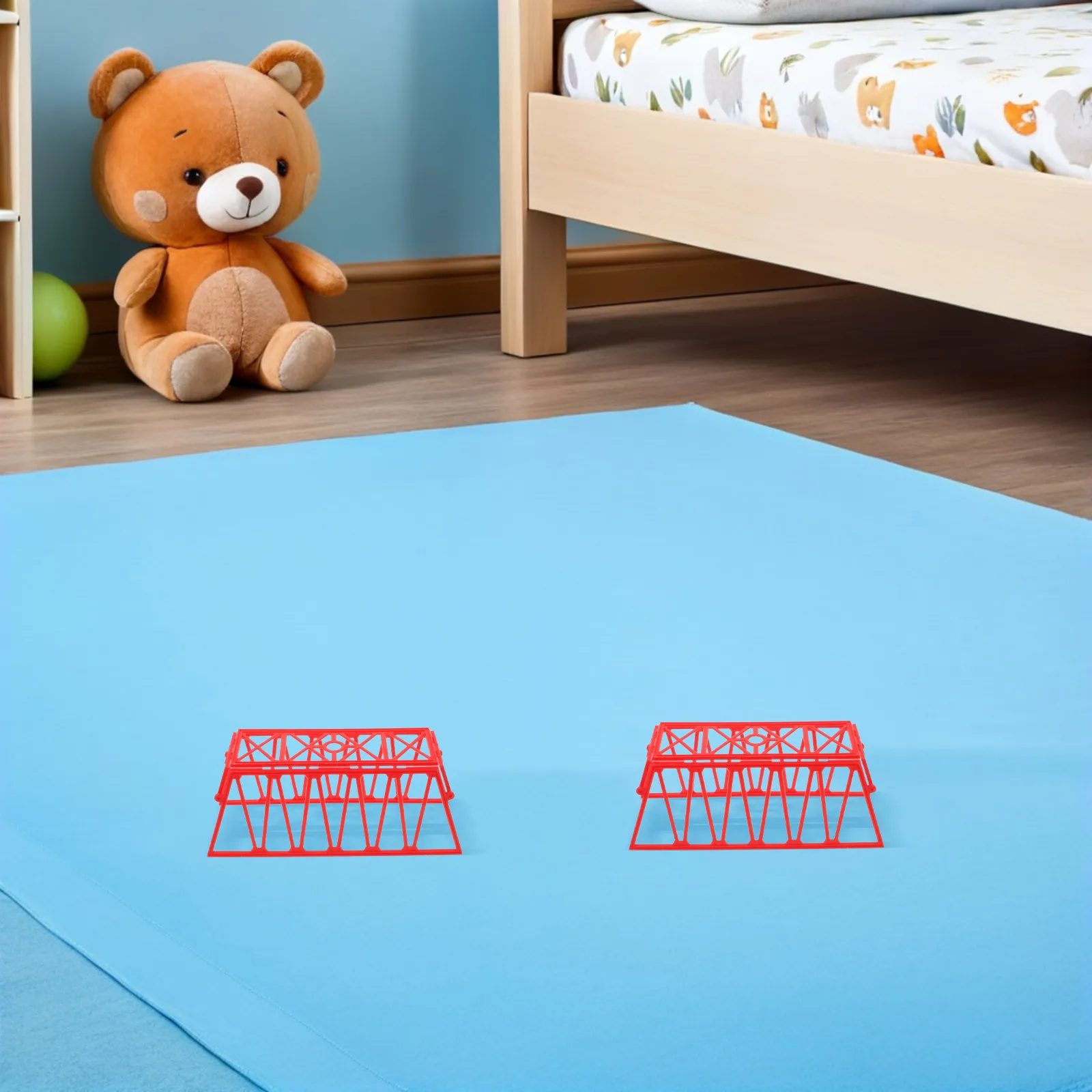 4Pcs Kids Train Bridge Support Nets 10.02x3.73x2.75inches Simulation Railway Track Bridge Parts Compatible with Train Track