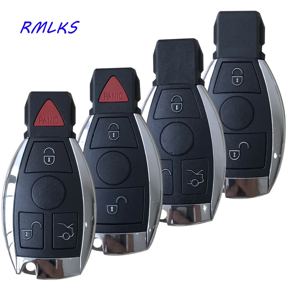 

2 3 4 Button Replacement Remote Key Shell Case Fob For Mercedes For Benz BGA Smart Key Card Cover Uncut Blade