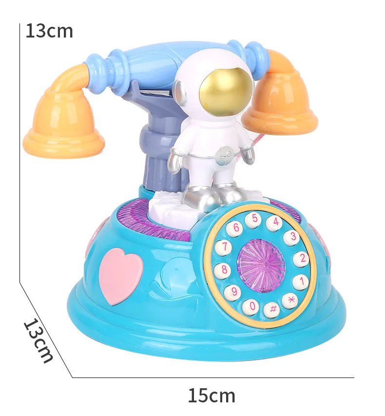 Children's Electric Cartoon Astronaut Fun Play House Toys Early Learning Puzzle Phone Story Machine Simulation Telephone Toys