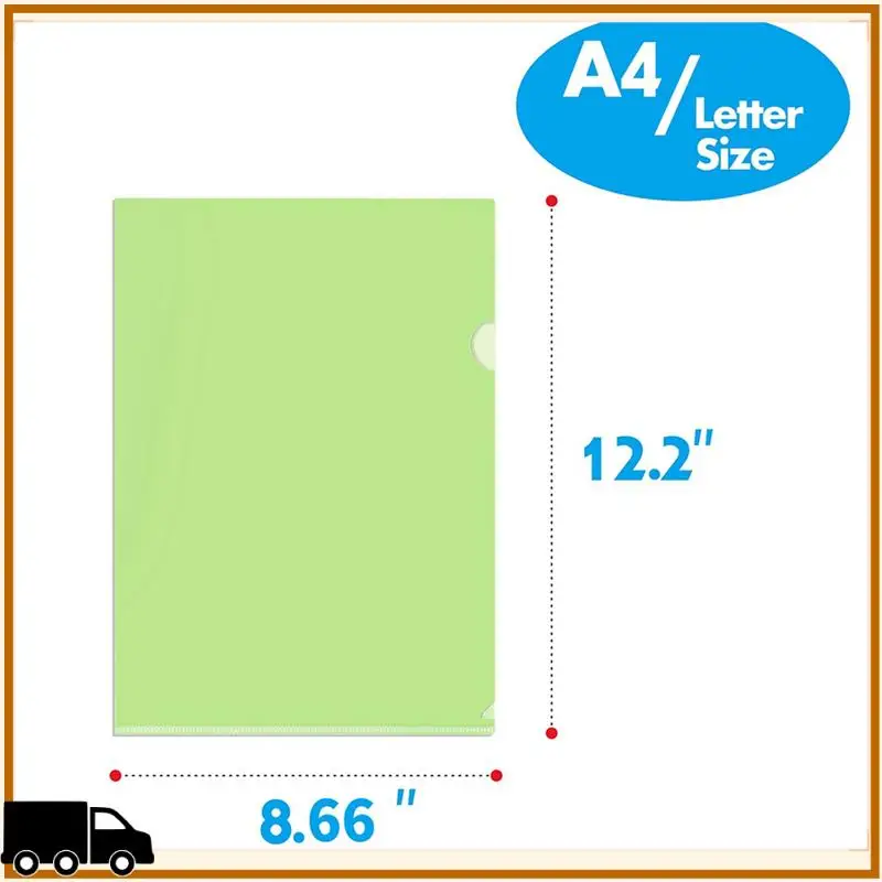 A35M-100Pcs Plastic Folders A4 Sleeves Wallets For Protection Files With Top & Side Open Sleeves For A4 Paper Work Office
