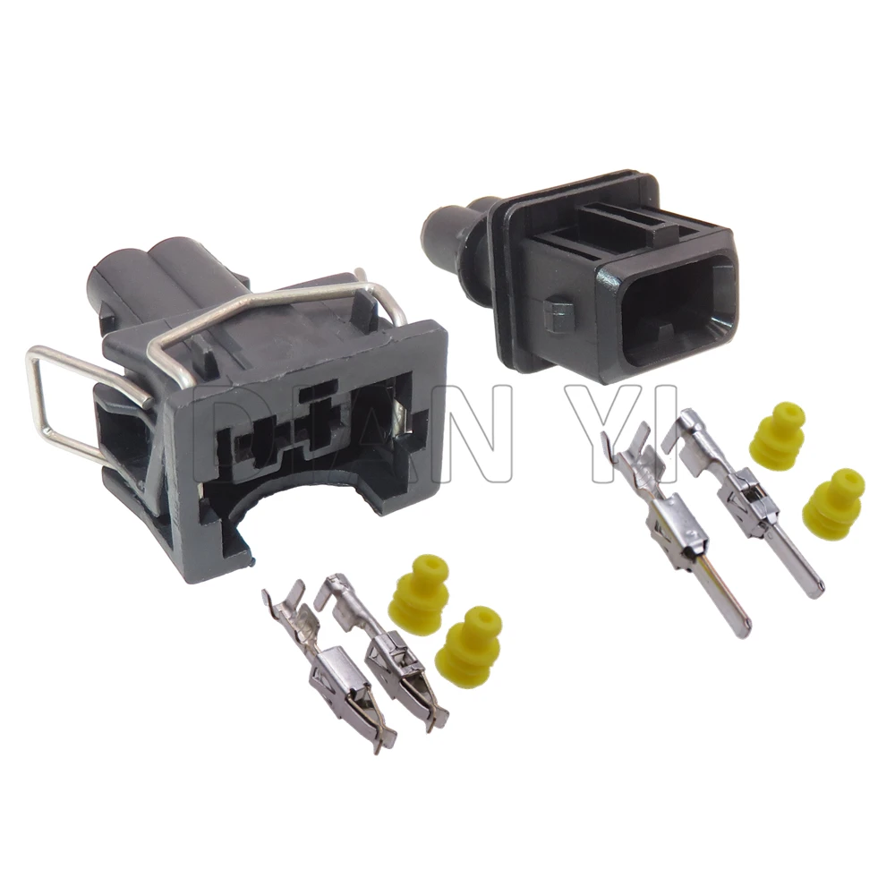 1 Set 2 Way EV1 Fuel Injector Nozzle Connector with Cables 037 906 240 829441-1 037906240 106462-1 AC Assembly Auto Cable Plugs