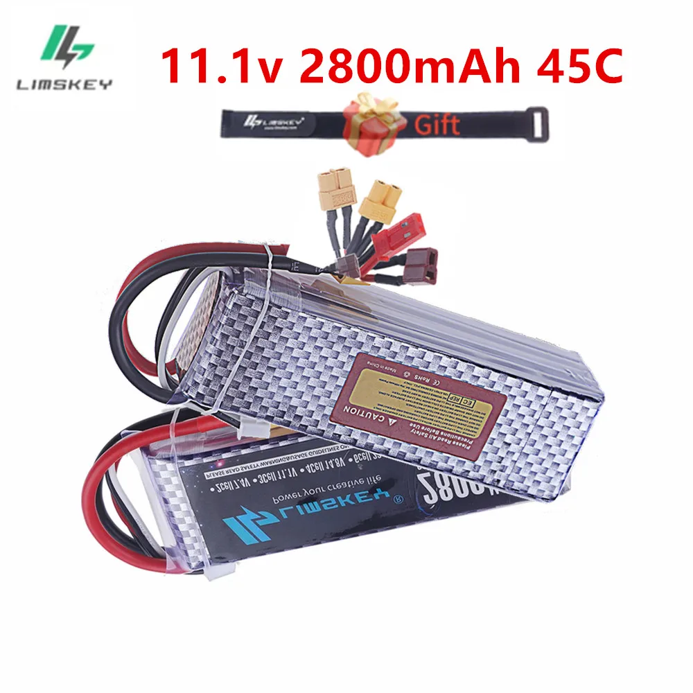 Batterie Lipo rechargeable 3S 11.1V 2800mah 45C avec connecteur T/XT60 pour camion RC, voiture, drones FPV, avion, pièces de loisirs
