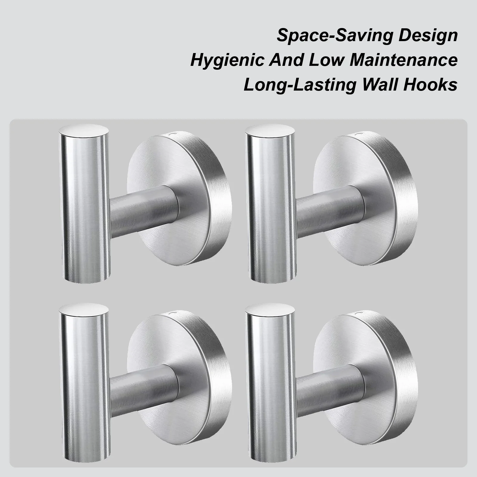

Hooks For Towels Rustproof Utility Holder 4 Pieces Stainless Steel Wall Mounted Hooks For Clothes Hats Keys Kitchen Bathroom