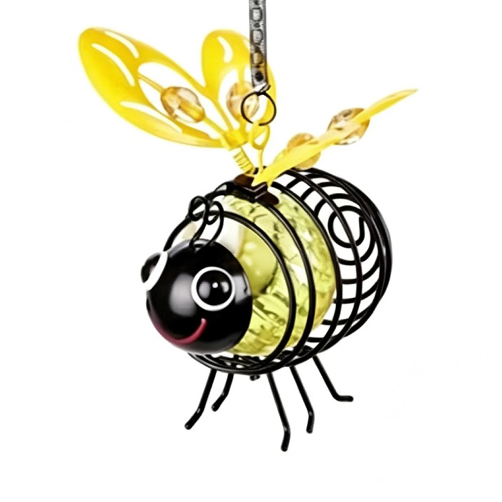 Hanging Metal Bees Lantern Energy-Saving Self-Illuminating Solar-Powered Hanging Bee Light for Yard Balcony Porch Decor
