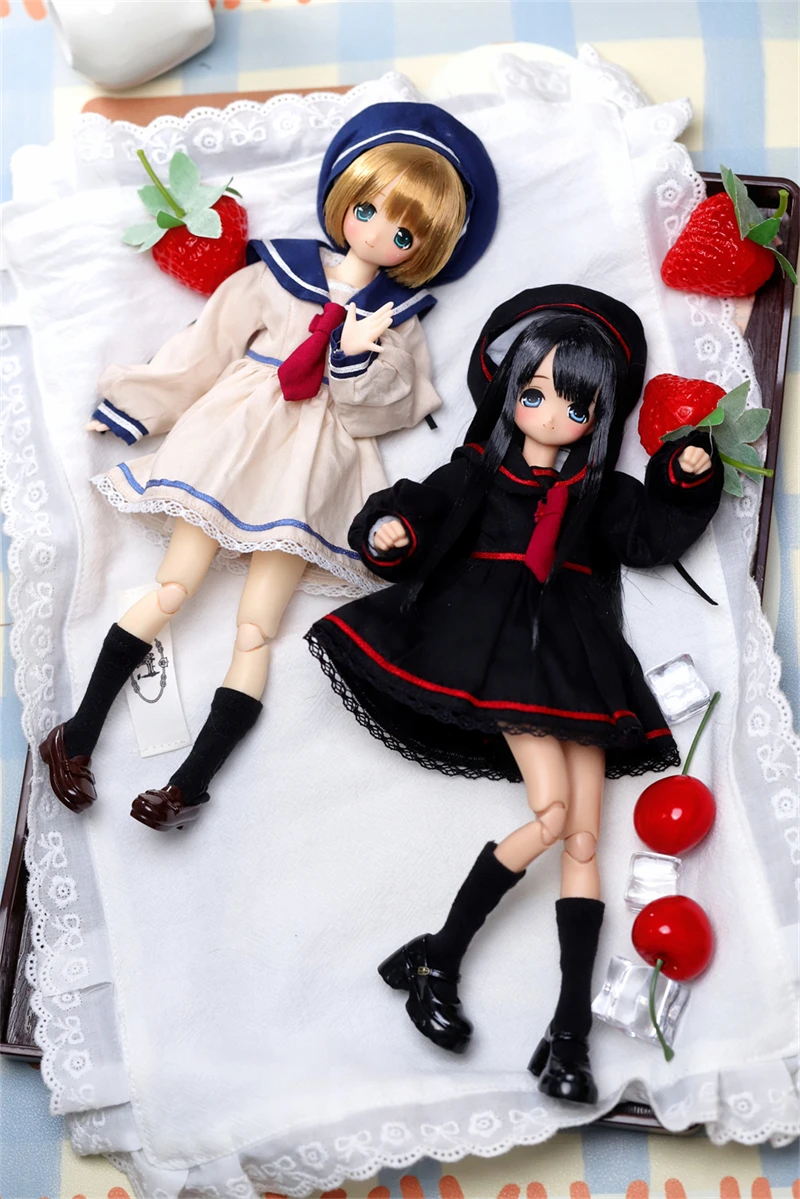 BJD doll clothes suitable for ob22 24 p20 azone size Cute sailor suit clothes set doll accessories (5 points)
