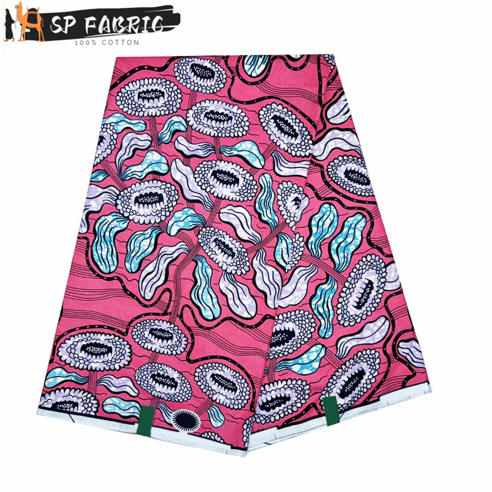 

Super Fabric 100% Original Real Ankara Fabric African Wax Fabric Block Print Batik Dutch Fabric 6 Yards For Wedding Party VL-217