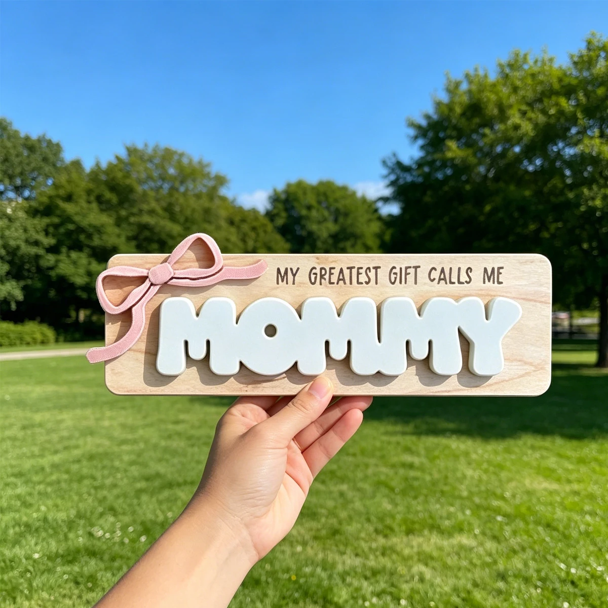 1Pc Custom Cute Bow Name Wooden Name Plaque,Home Room Office Wall Door Decor,DIY Nursery Birthday Wedding Graduation Gift