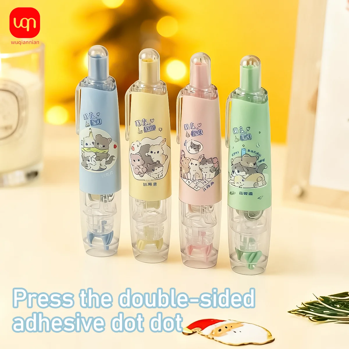 WQM1pc pegamento de puntos Multicolor fuerte adherencia prensa silenciosa dispensación varios para álbumes de recortes, útiles escolares/Navidad