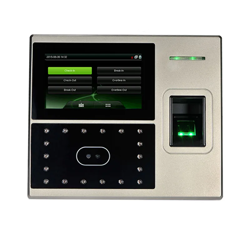 Biometric Facial Recognition Time Attendance Time Clock With ID Card ZK uFace800 Security Fingerprint Door Access Control System