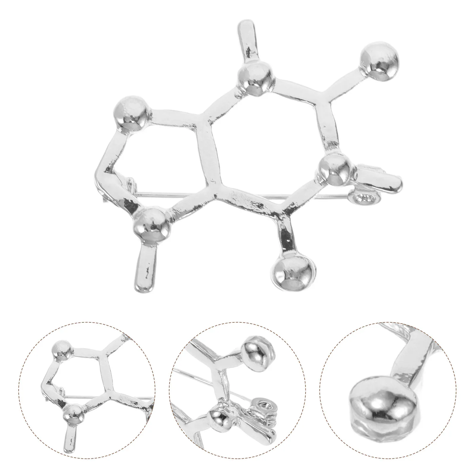Molecular Brooch Zinc Alloy Clothes Pins Exquisite Jewelry Accessories Chemisty Shape Science Theme Student Gift