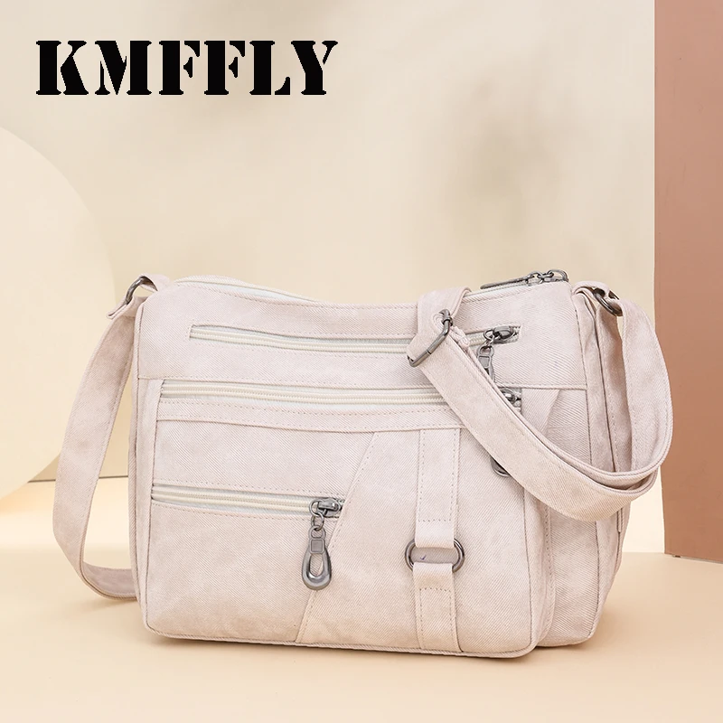Top Quality Soft Pu Leather Female Crossbody Hand Bag Elegant Two Layers Shoulder Bags for Women Casual Purses and Handbags 2026