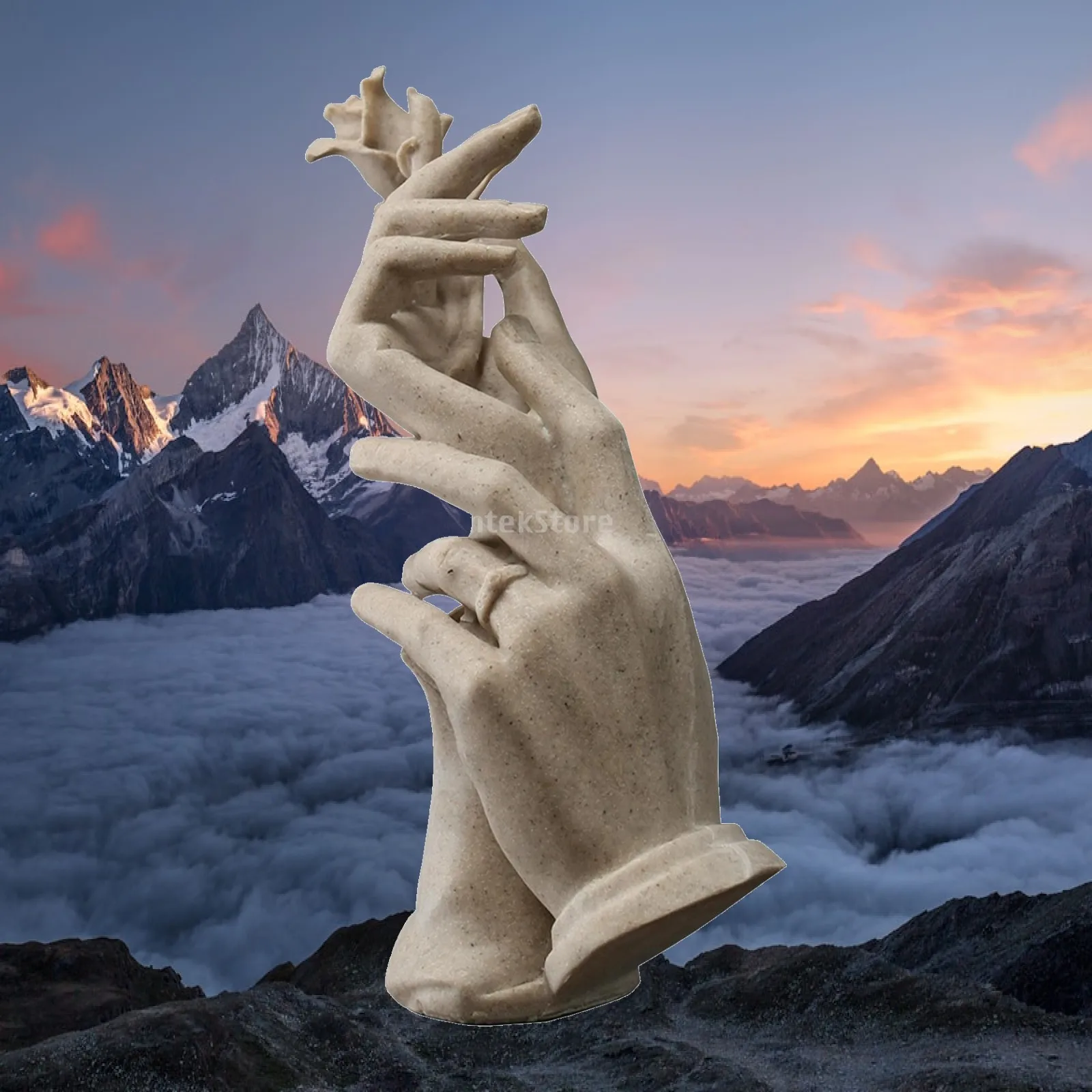Heart Shape Figurine Artistic Sculpture with Integrated Shaped Base Love Sign Statue Elegant for Living Room Display