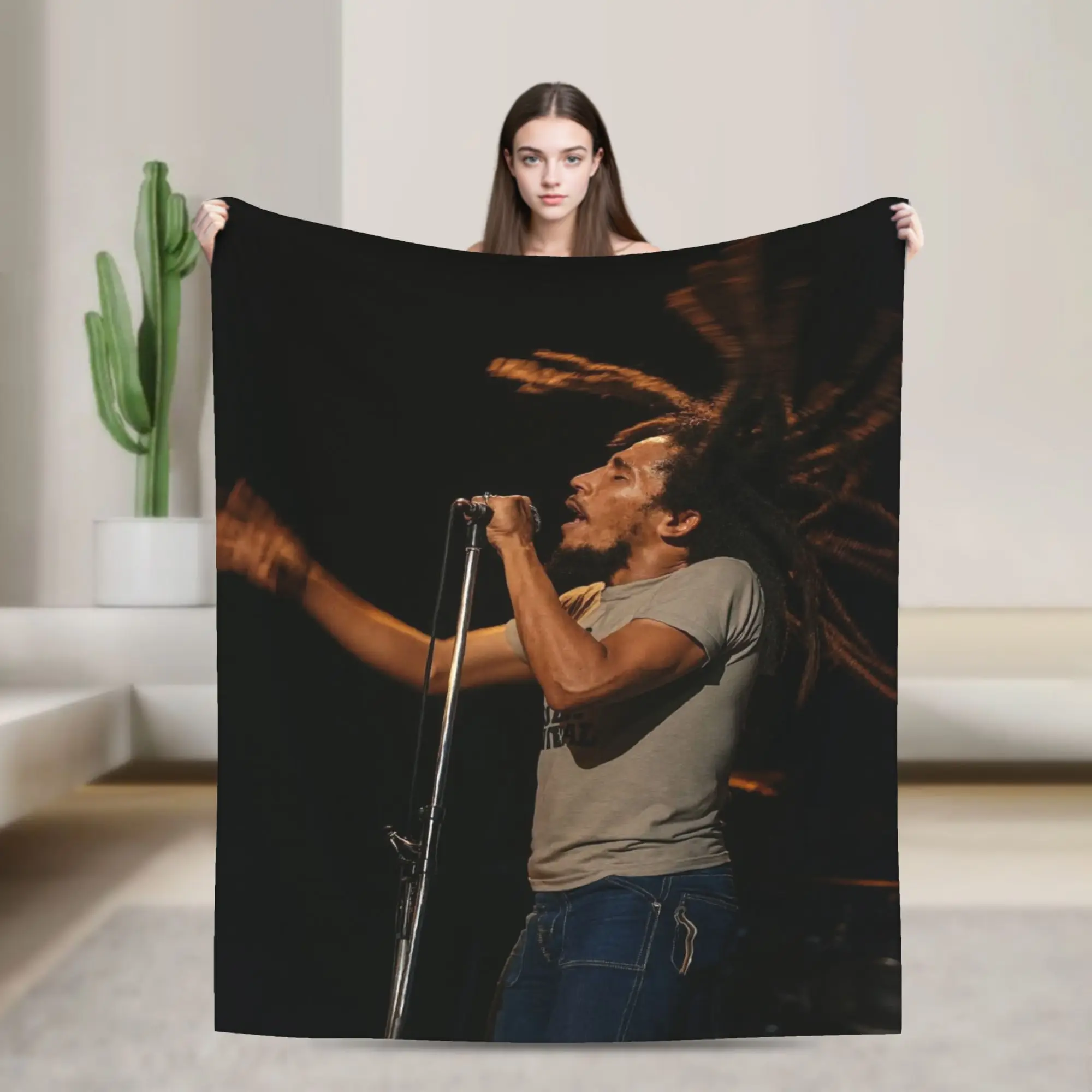 Soft Comfy Blanket Travel Office B-Bob M-Marley Singer Throw Blanket Fashion  Bedspread For Couch Bed