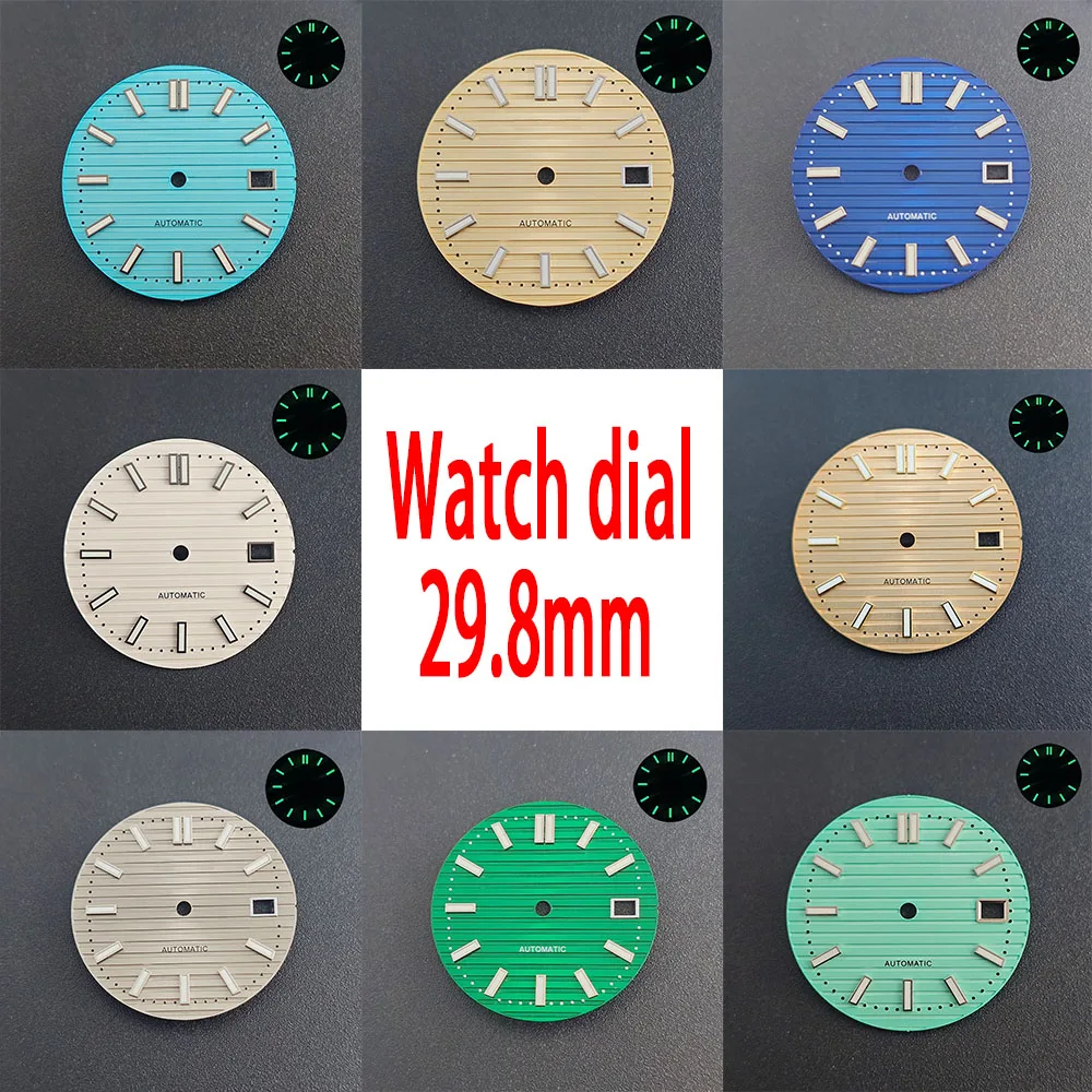 Men's Watch 29.8mm green glow-in-the-dark dial date window can be customized with your logo in a variety of colors for your choi