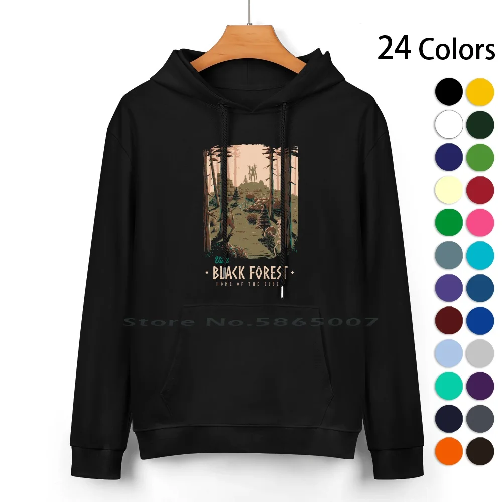 

Black Forest Pure Cotton Hoodie Sweater 24 Colors Valheim Black Forest Elder Indie Steam Survival Valhalla Videogame Viking