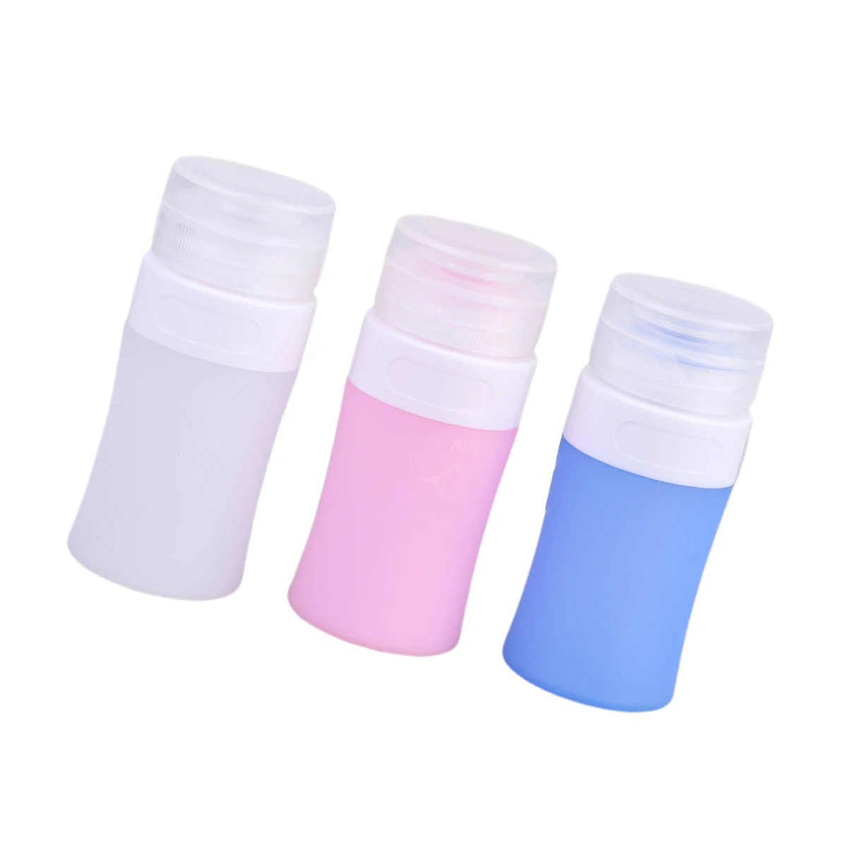 

3Pcs Silicone Refillable Bottle Portable Dispensing Squeezing Lotion Container Reusable Travel Size For Home Bathroom