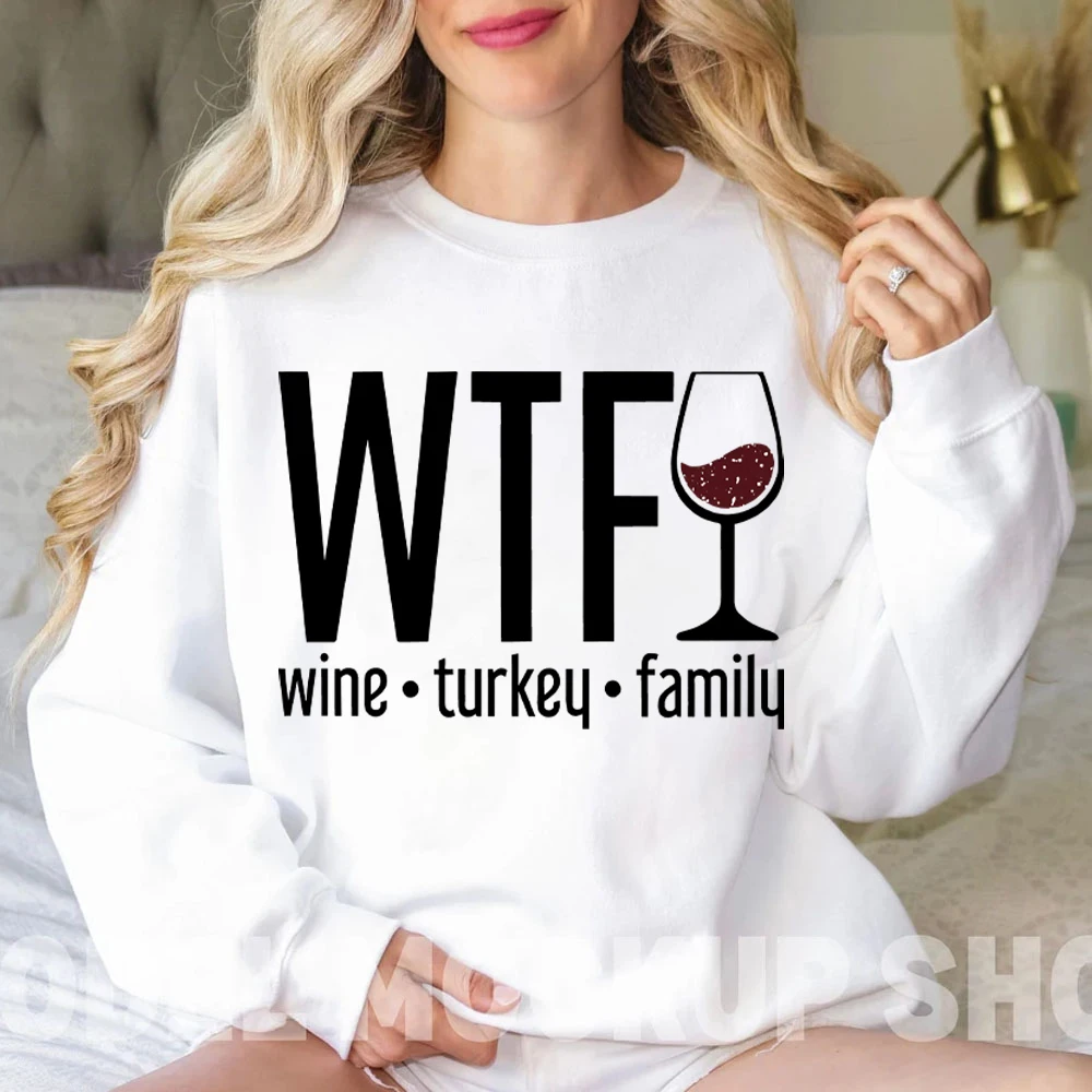 Wijn Turkije Familie Dameskleding Thanksgiving Dameskleding Grappige Thanksgiving Hoodie Turkije Dameskleding Herfstsweatshirt