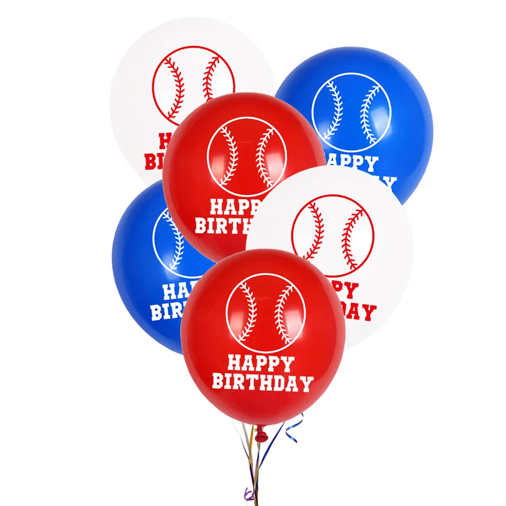 

36 Pcs Baseball Pattern Design Latex Balloons Baseball-themed Party Supplies Emulsion Hanging Printed