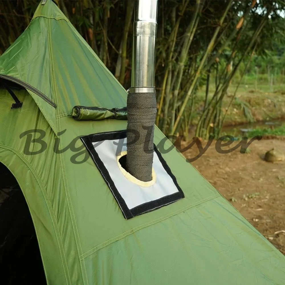 

Fireproof Silicone Outdoor Stove Jack Kit - Flap Design Chimney Hole for Bell Tent Hot Tent Camping