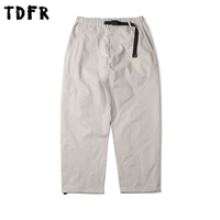 Solid Color Cargo Pants Mens Safari Style Drawstring elastic waist Baggy Wide leg Trousers Men