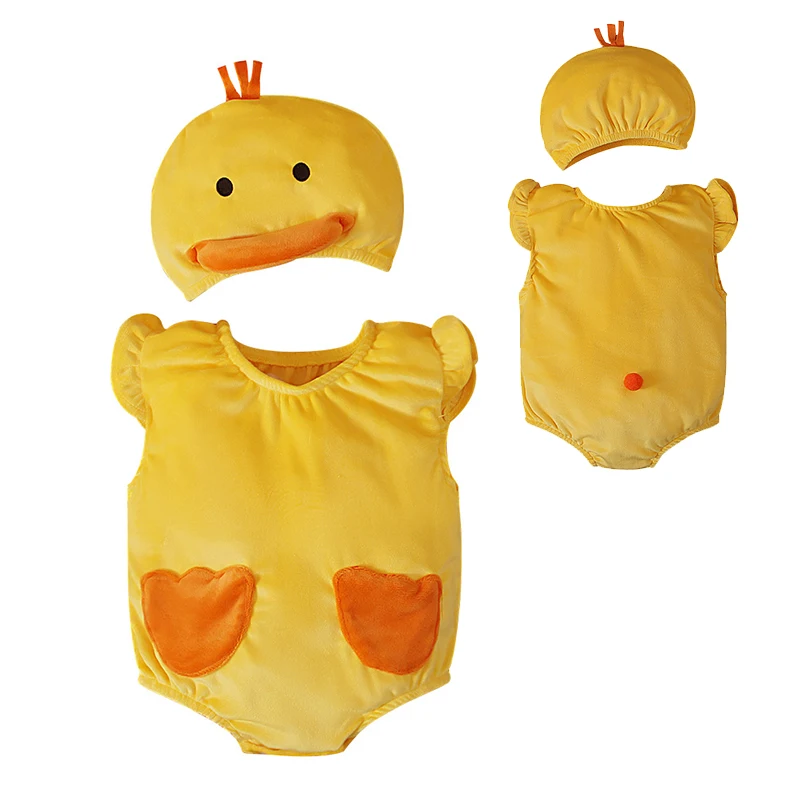 Infant Duck Outfit With Hat Baby Yellow Duckling Halloween Costume