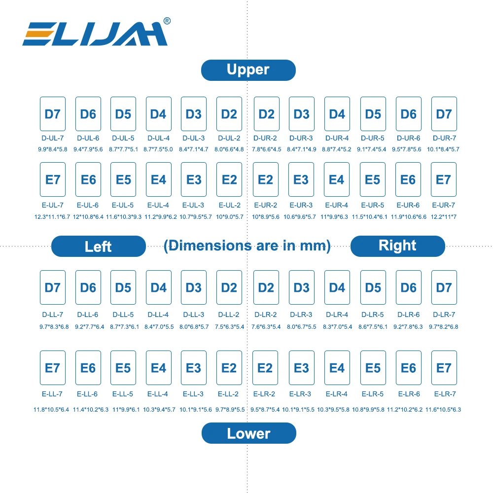 ELIJAH 48 stks/doos Dental Kid Kronen Voorgevormde Metalen Kroon Rvs Pediatrische Tijdelijke Kronen Pedo Molaire Kroon Refill Kit