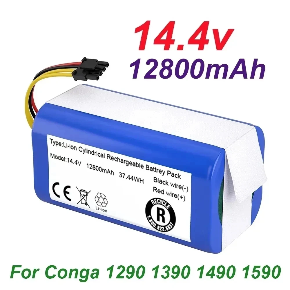 Batería de iones de límite para Cecotec Conga, robot aspirador, Gutrend Echo 520, 14,4 V, 12800mAh, 1290, 1390, 1490, 1590