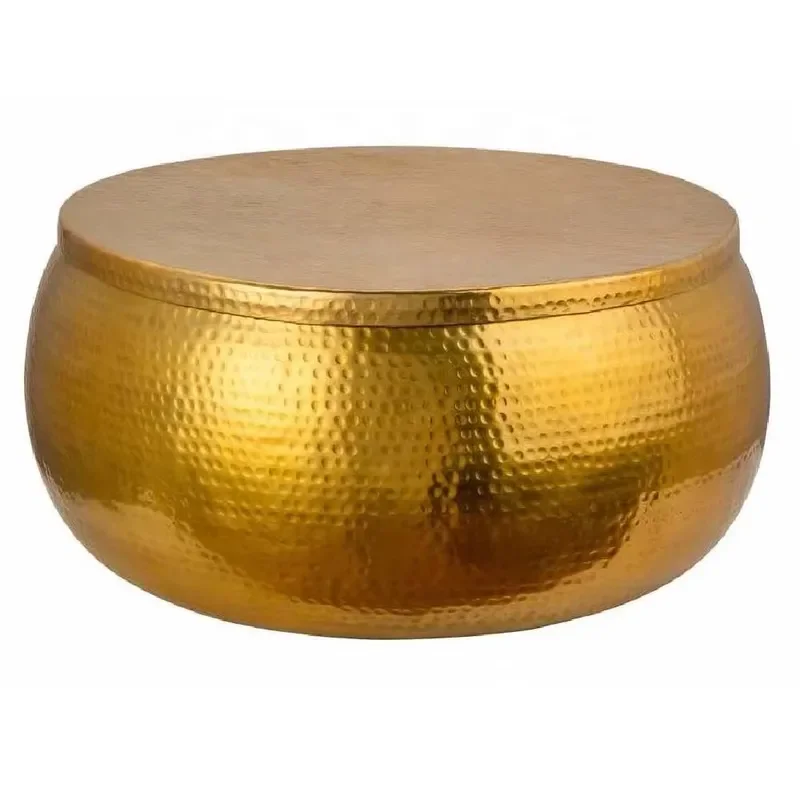 New Arrival Hand Hammered Iron Round Coffee Table with Contemporary Design Style for Bedroom Apartment