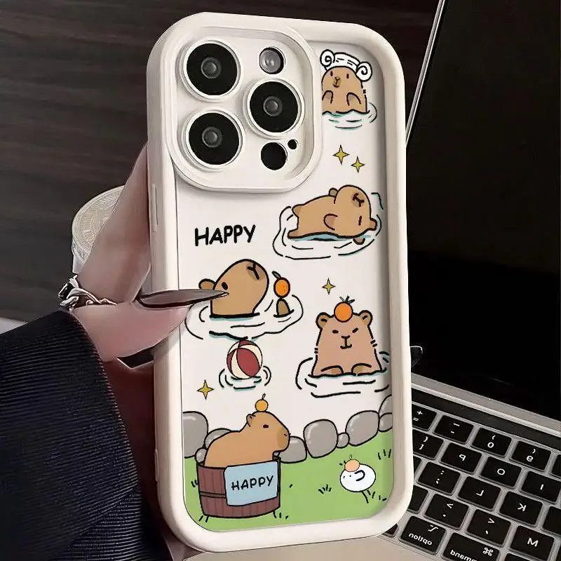 حافظة كابيبارا مضحكة لسامسونج جالاكسي ، غطاء لطيف ، جالاكسي A14 5G ، A15 ، A25 ، A06 ، A05 ، A05S ، A04 ، A04E ، A03 ، A50 ، A71 ، A73 ، A31 ، a33 ، A22 ، A03S ، A30 ، A21S