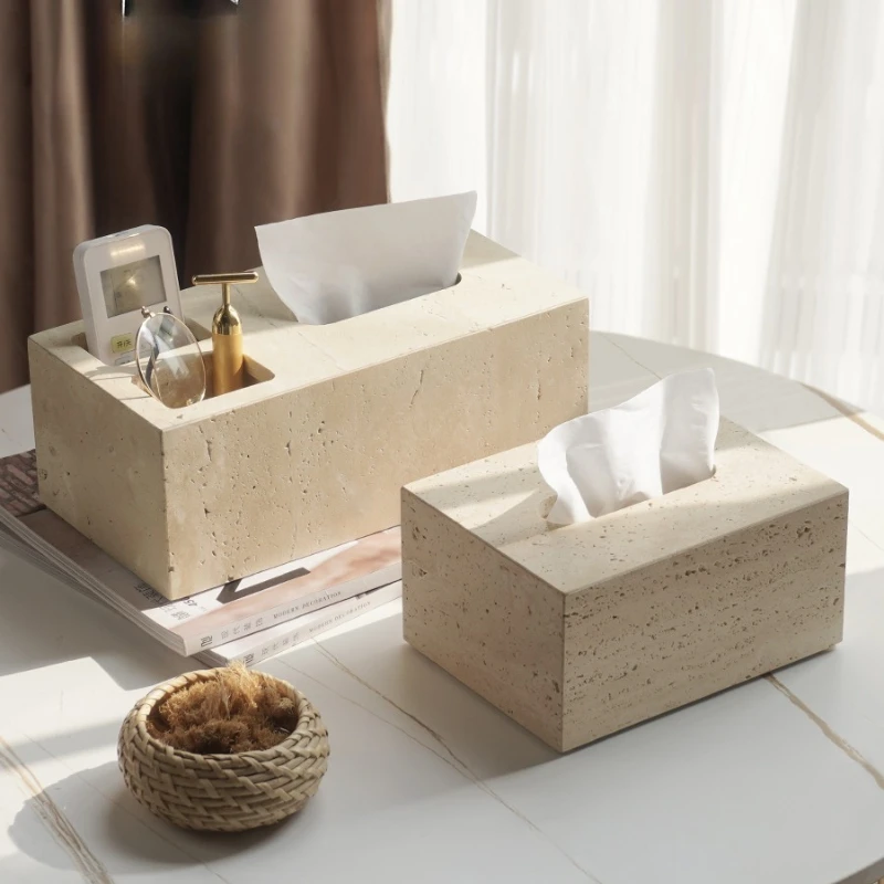 

Ваби-Саби стиль свет роскошный натуральный травертин коробка для салфеток дизайн орнамент образец комнаты домашний отель настольная бумажная коробка украшение