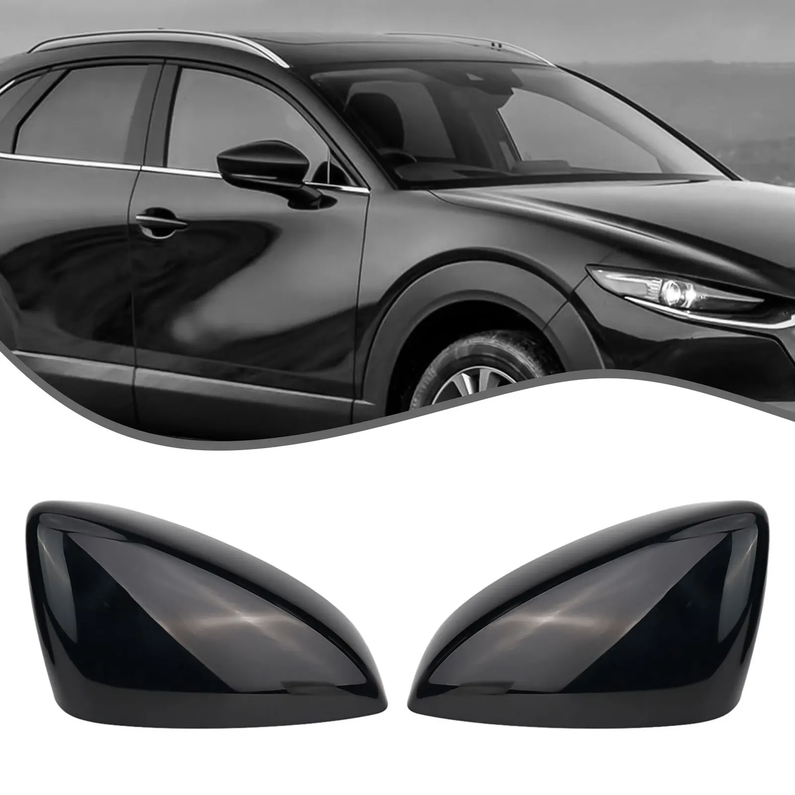 

2Pcs Side Rearview Mirror Covers For Mazda CX-30 CX30 2020-2023 Chrome Rearview Mirror Housing Cap Lid Trim