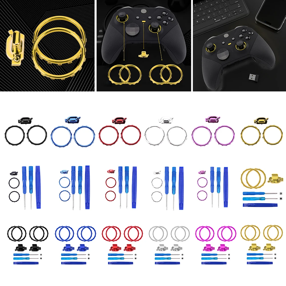

Декоративные кольца для аксессуаров с отверткой, матовые хромированные кольца для джойстиков контроллера Xbox One Elite
