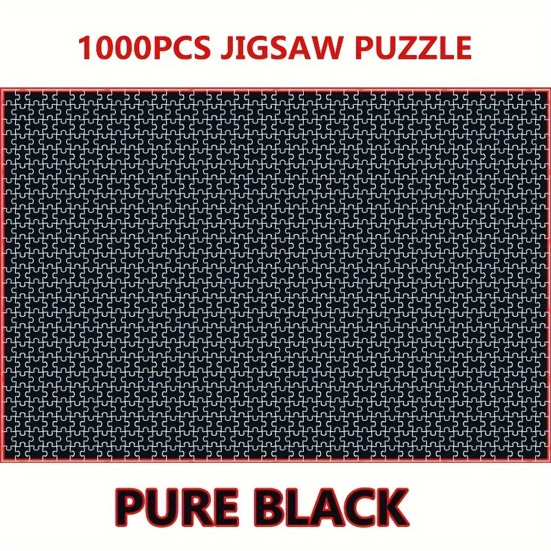 

Пазл из чистой черной бумаги для взрослых, 1000 шт., без зоны, высокая сложность, чистый черный пазл, упаковка, праздничный подарок