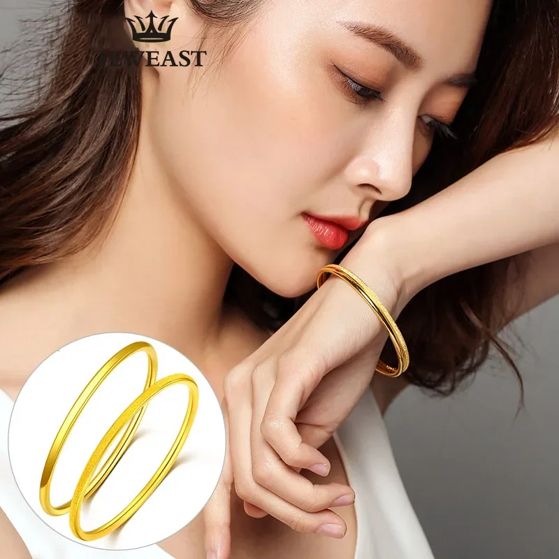 DCZB 24K Pure Gold Bracelet Real 999 Solid Gold Bangle Woman Fine Bracelets Fashion Trendy Classic  Jewelry Hot Sell New 2023