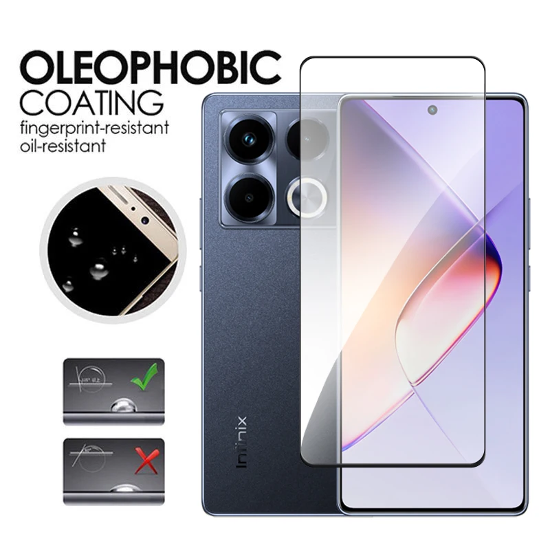 2/3/4PCS For Infinix Note 40 Tempered Glass For Infinix Note 40 Screen Protector HD Full Cover Glue Protective Glass For Note 40