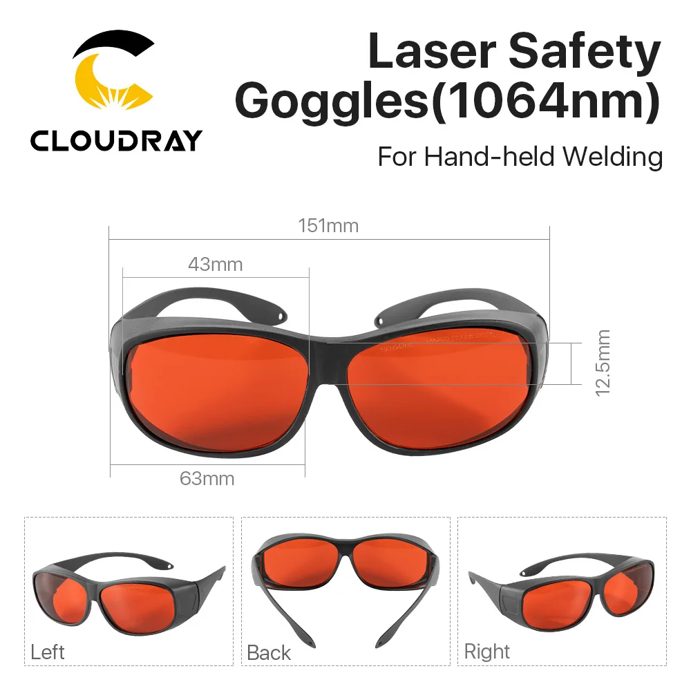 Cloudray New OD7+ Hand-held Welding Safety Goggles 355nm 450nm 532nm 1064nm Protective Glasses Shield Protection Eyewear