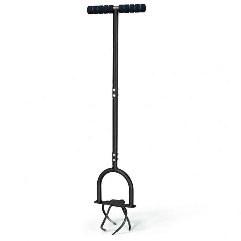 Manual Lawn Edging Shovel Soil Loosener Detachable 2-Section 45# Steel Tube Shovel Step Garden Landscaping Hand Tool