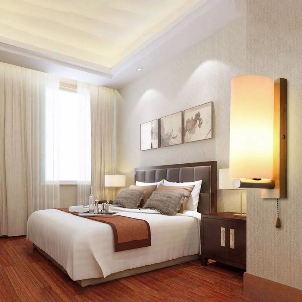 

1 шт. настенный светильник в новом китайском стиле, светодиодный, современный, для спальни, прикроватный, декоративный, креативный, для коридора