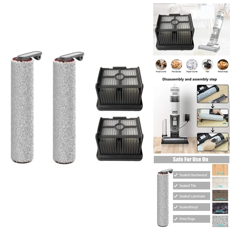 Parts For Dreame H12 Pro Washing Floor Machine Vacuum Cleaner Accessories Washable Hepa Filter Main Roller Brush