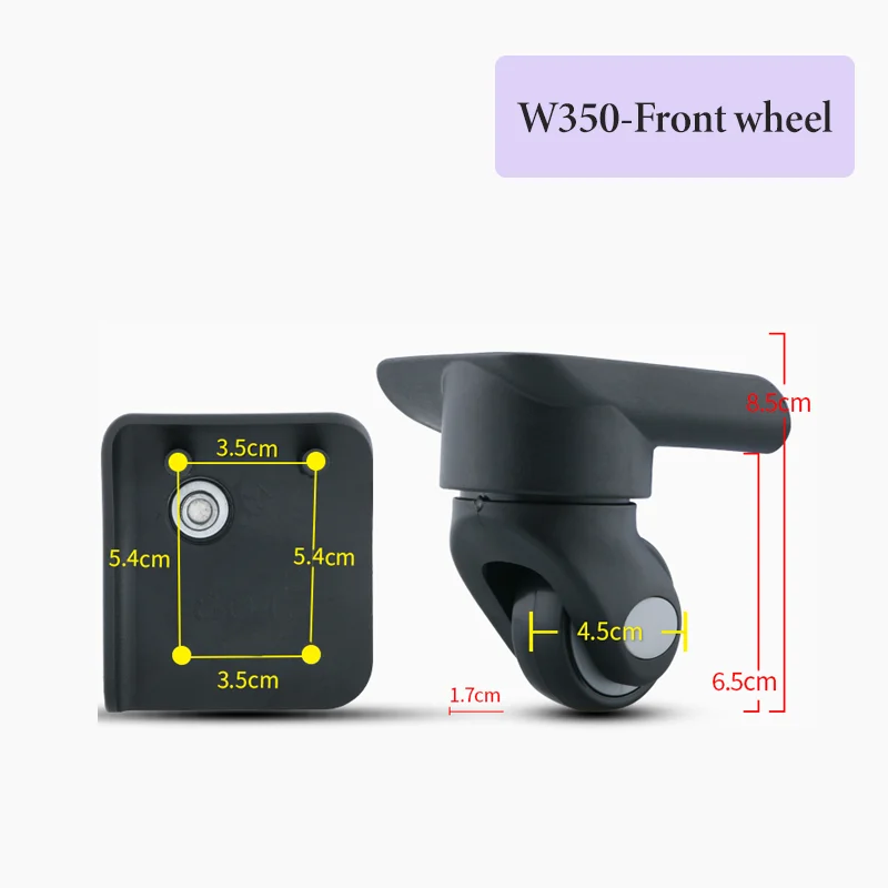 For W350 Luggage Wheels Replacement Parts Ultra-Quiet, Wear-Resistant, High-Elasticity Rubber Wheels Suitcase Wheels Replacement