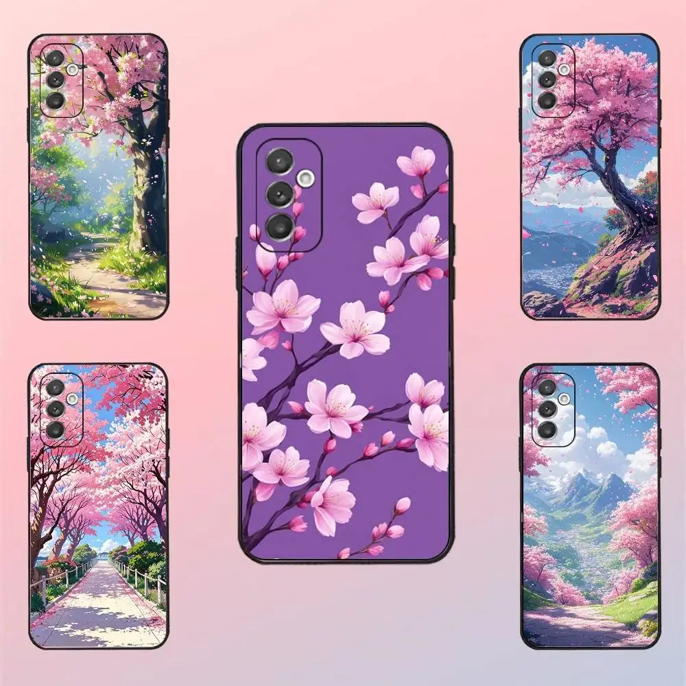 

Funda Cherry Blossom Tree Phone Case For Samsung S 25,24,23,22,30,21,10,9,Ultra,Plus,Lite,FE,4,5 G Black Soft Case
